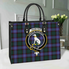 Hunter Modern Tartan Crest Leather Bag