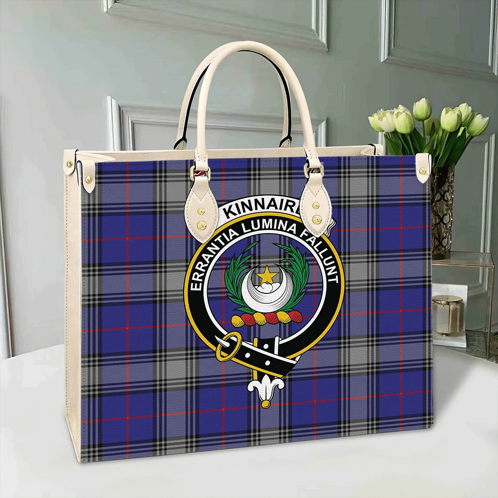 Kinnaird Tartan Crest Leather Bag