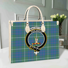 MacIntyre Hunting Ancient Tartan Crest Leather Bag