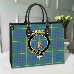 MacIntyre Hunting Ancient Tartan Crest Leather Bag
