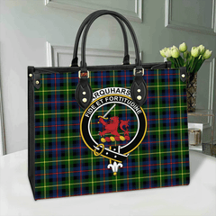 Farquharson Modern Tartan Crest Leather Bag