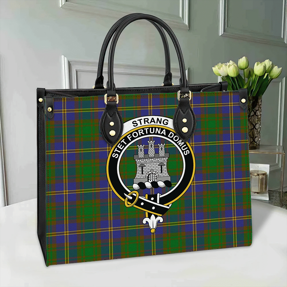 Strange of Balkaskie Tartan Crest Leather Bag