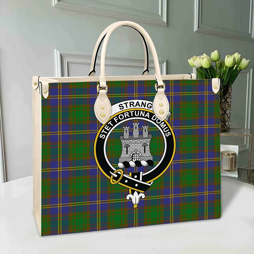 Strange of Balkaskie Tartan Crest Leather Bag