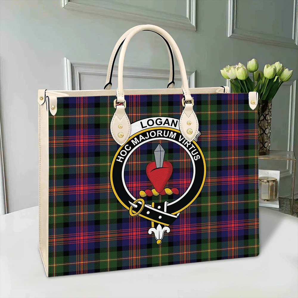 Logan Modern Tartan Crest Leather Bag