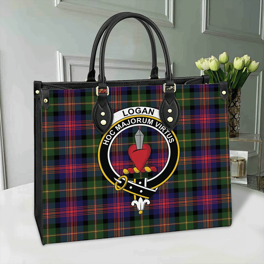 Logan Modern Tartan Crest Leather Bag