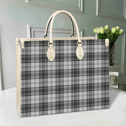 Douglas Grey Modern Tartan Leather Bag