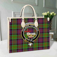 MacDonald of Clanranald Tartan Crest Leather Bag