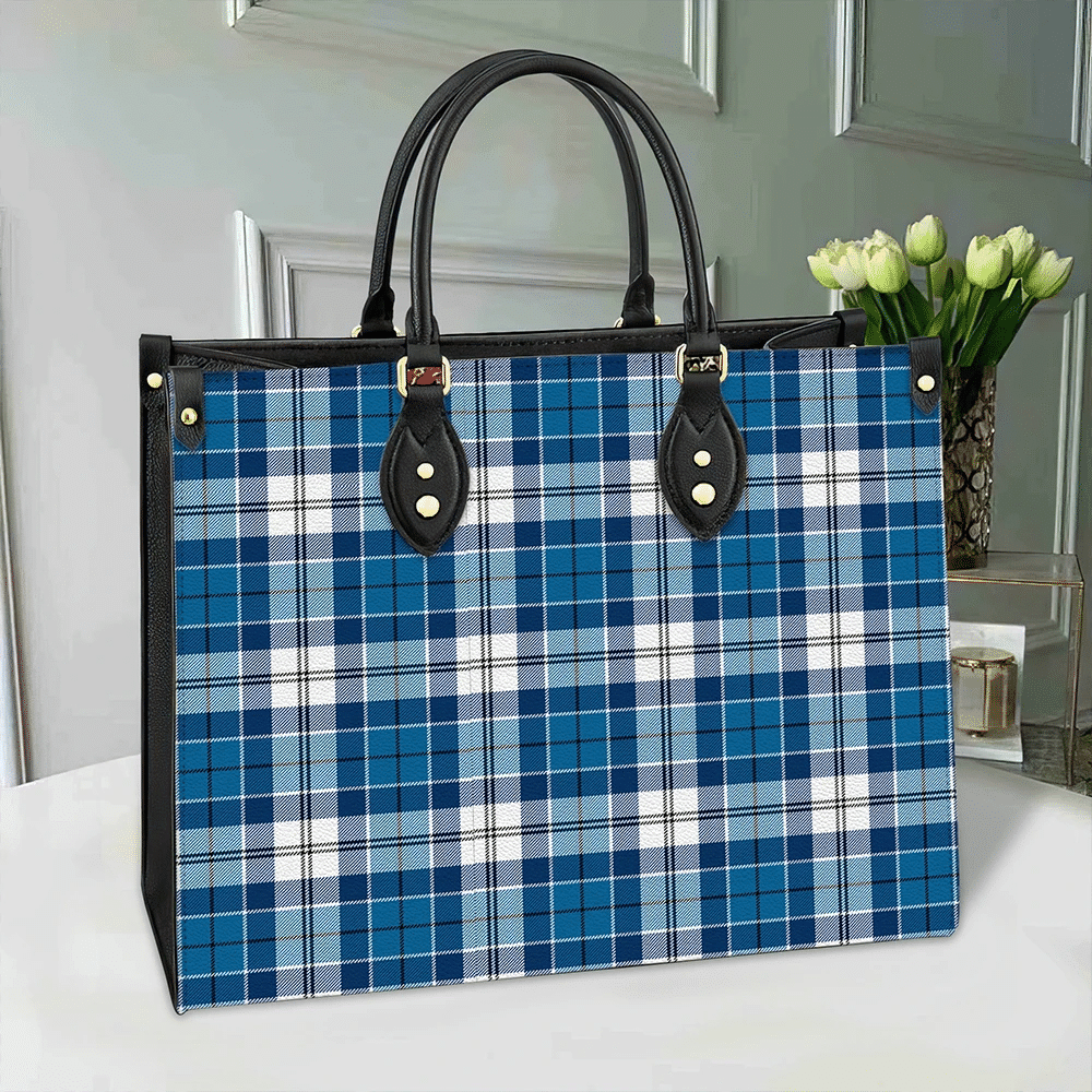 Strathclyde District Tartan Leather Bag