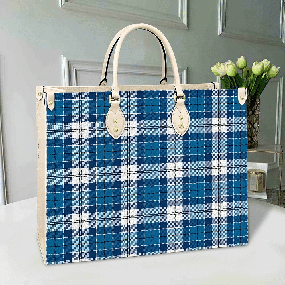 Strathclyde District Tartan Leather Bag