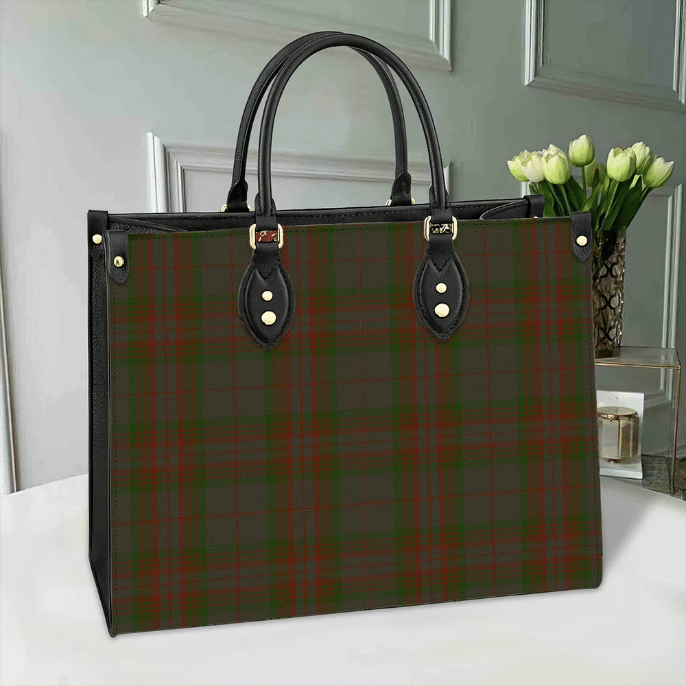 Gray Tartan Leather Bag