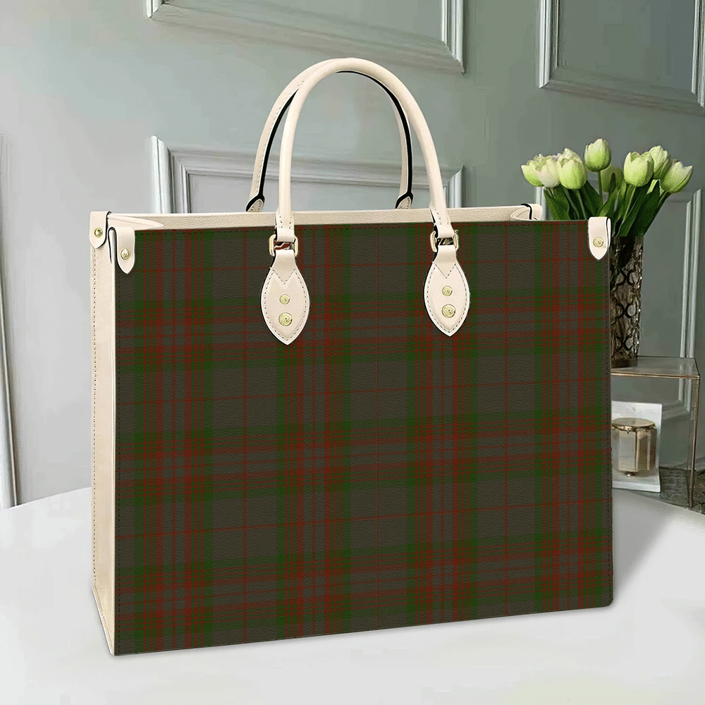 Gray Tartan Leather Bag