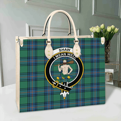 Shaw Ancient Tartan Crest Leather Bag