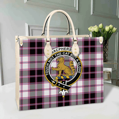 MacPherson Hunting Modern Tartan Crest Leather Bag