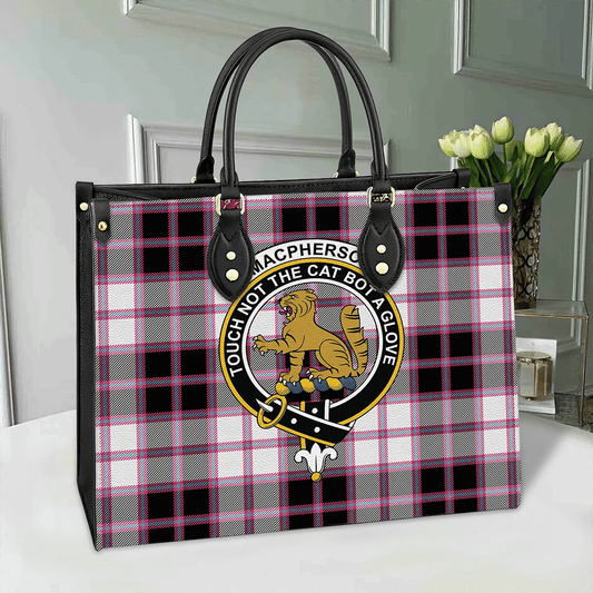 MacPherson Hunting Modern Tartan Crest Leather Bag