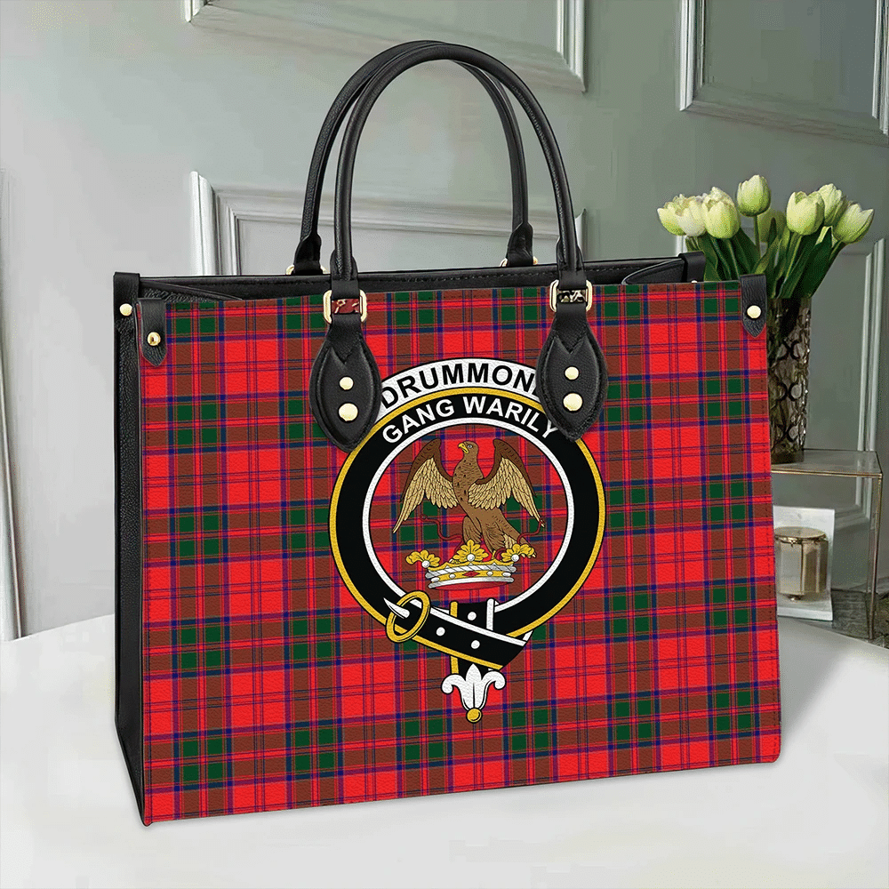 Drummond Modern Tartan Crest Leather Bag