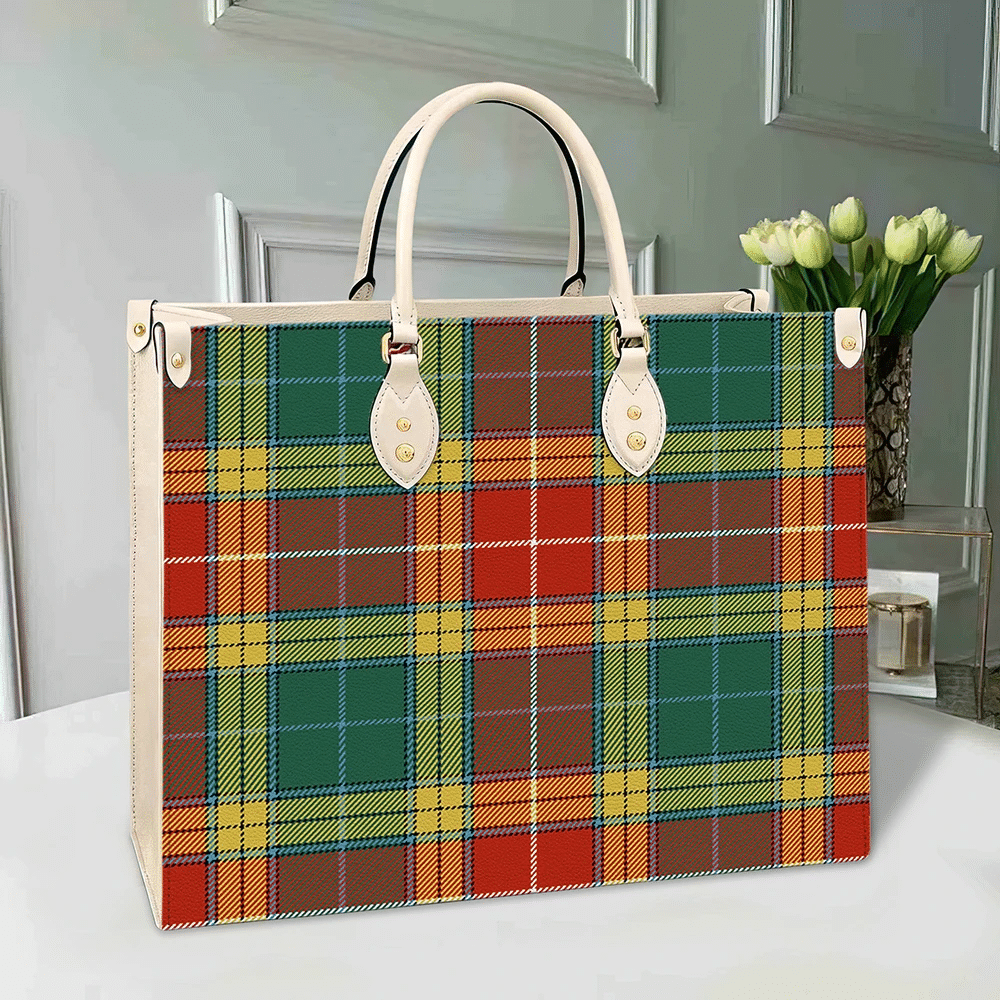 Buchanan Old Set Weathered Tartan Leather Bag