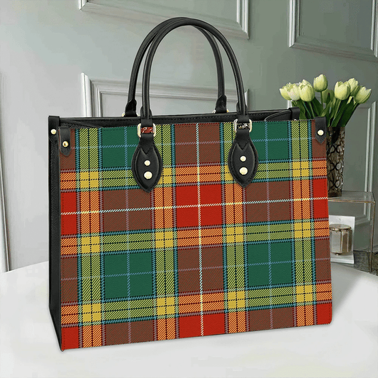 Buchanan Old Set Weathered Tartan Leather Bag