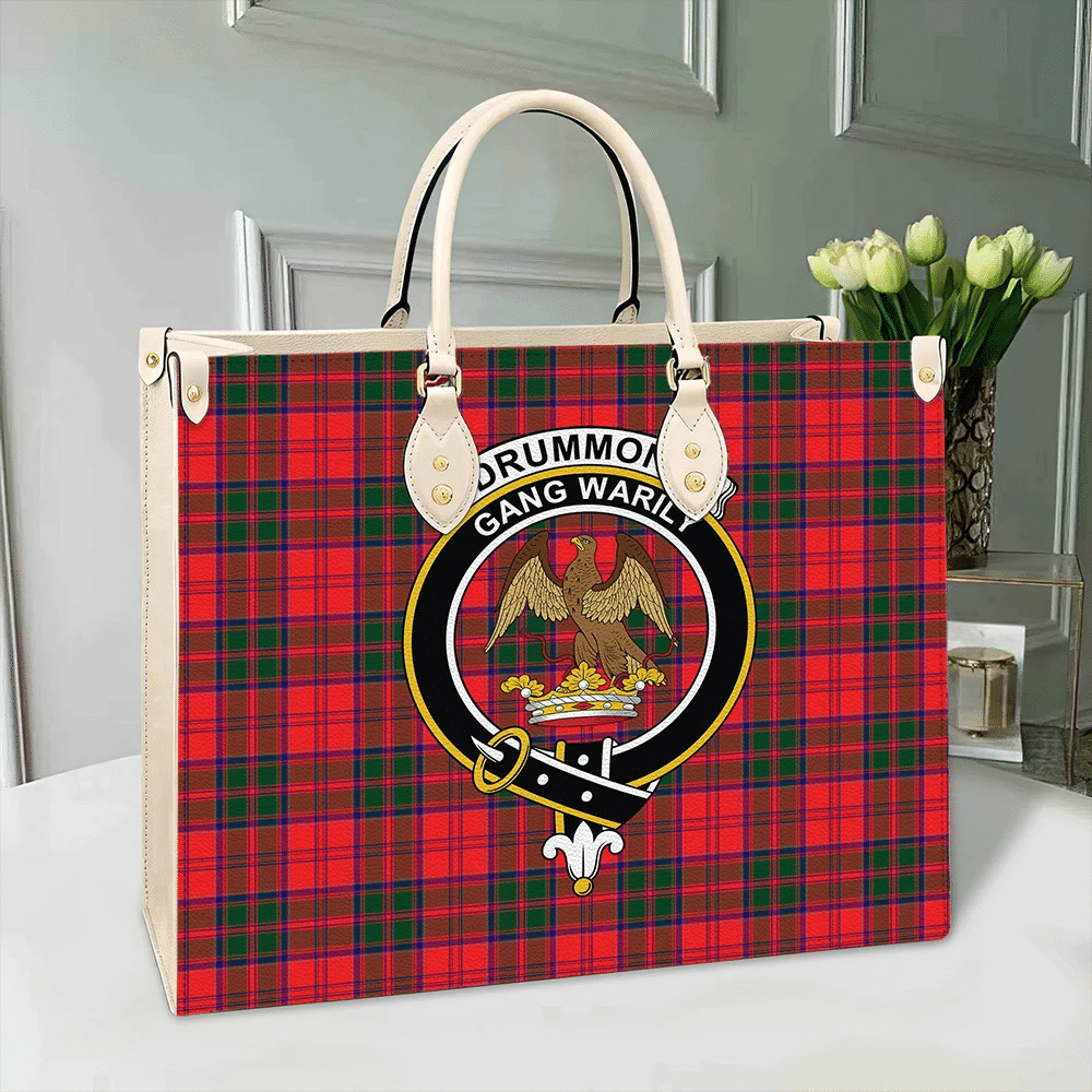 Drummond Modern Tartan Crest Leather Bag