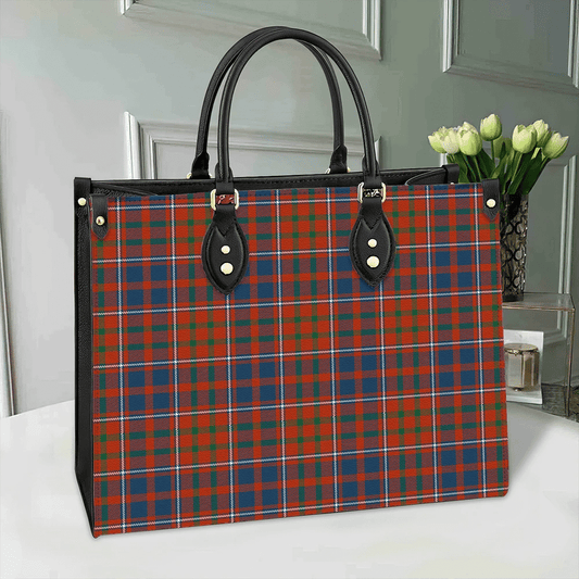 Cameron of Lochiel Ancient Tartan Leather Bag