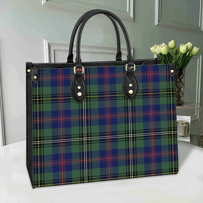 Wood Modern Tartan Leather Bag