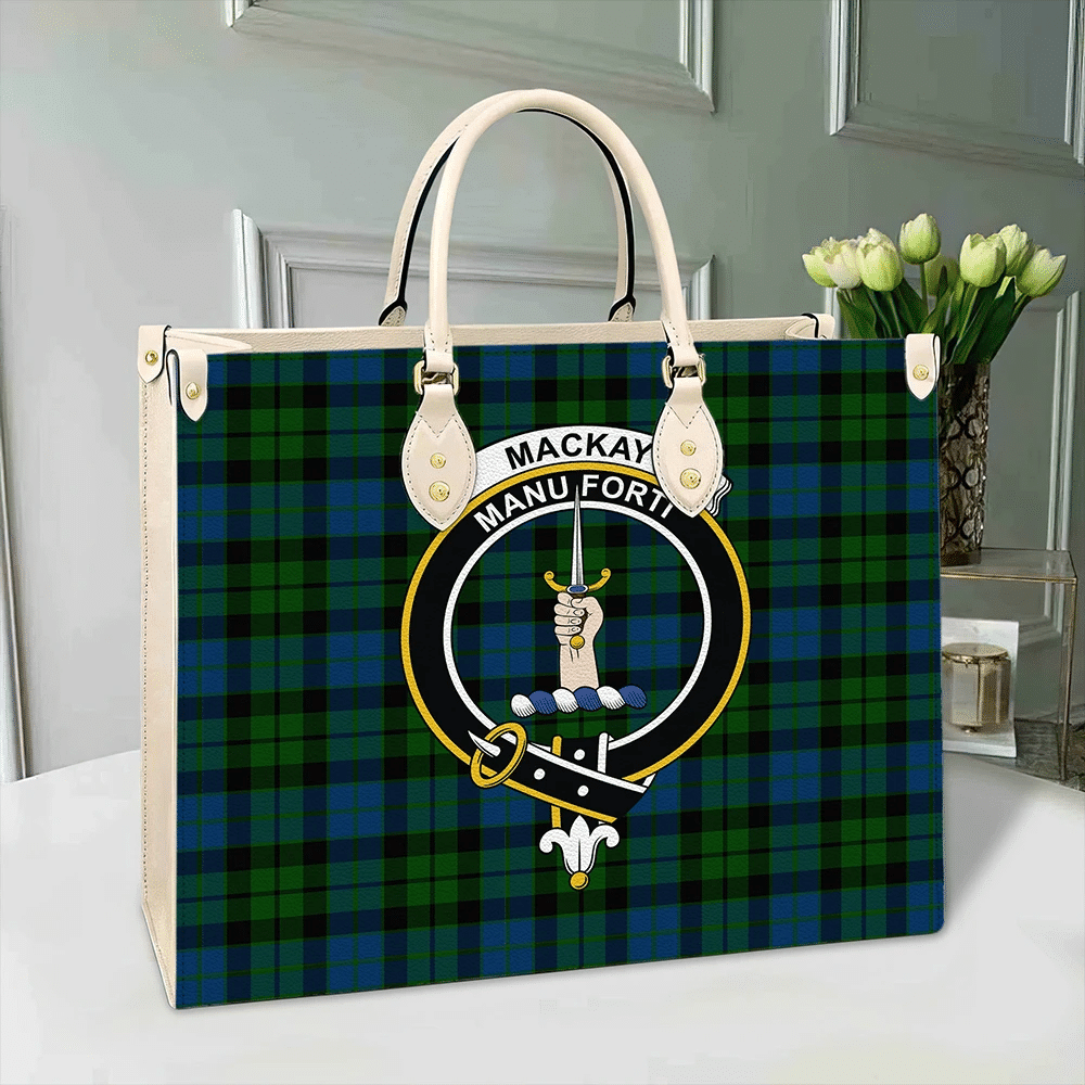 MacKay Modern Tartan Crest Leather Bag