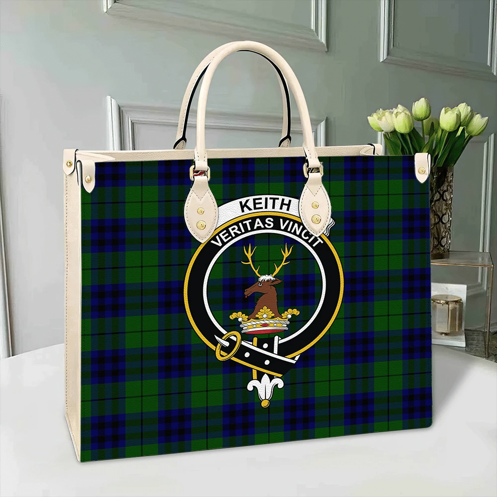 Keith Modern Tartan Crest Leather Bag