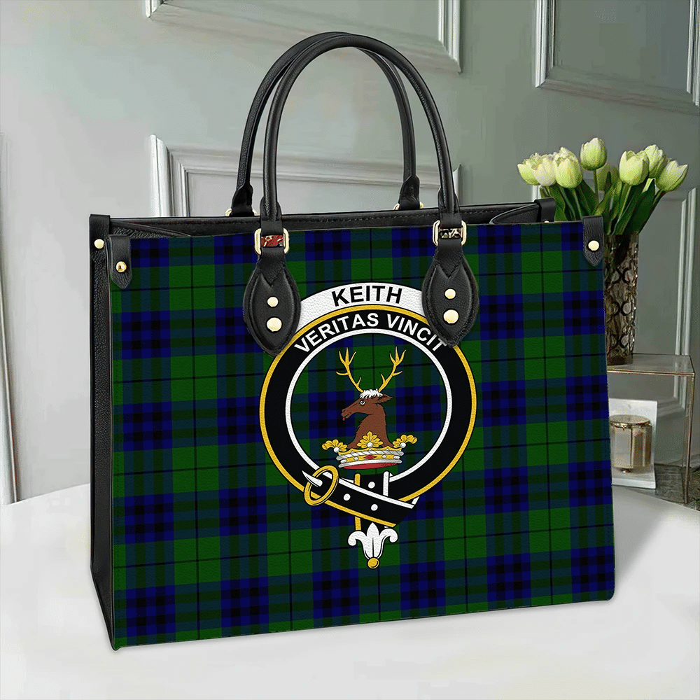 Keith Modern Tartan Crest Leather Bag