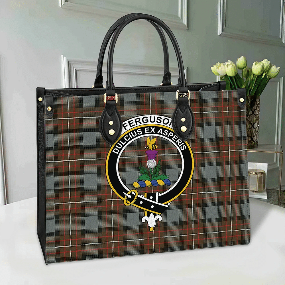 Fergusson Weathered Tartan Crest Leather Bag