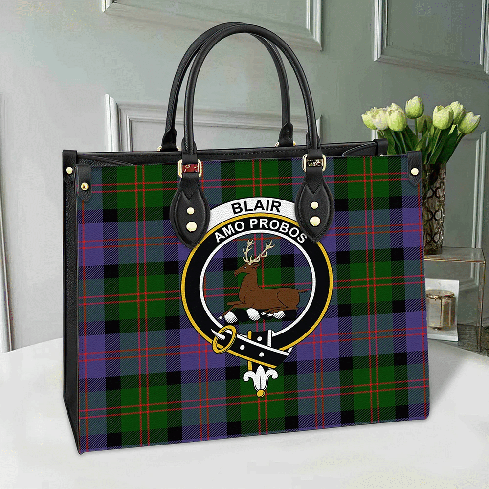 Blair Modern Tartan Crest Leather Bag