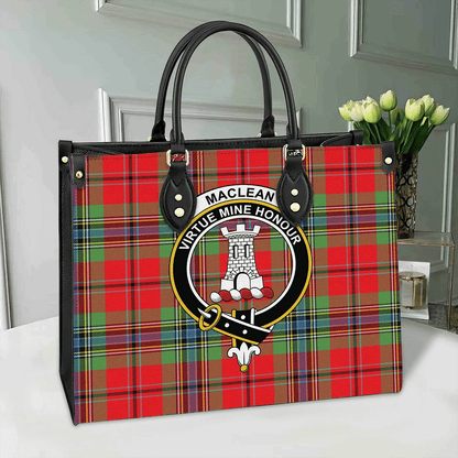 MacLean of Duart Modern Tartan Crest Leather Bag