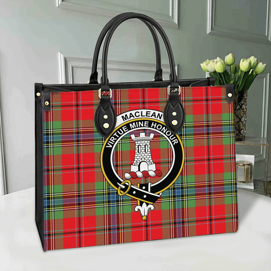 MacLean of Duart Modern Tartan Crest Leather Bag