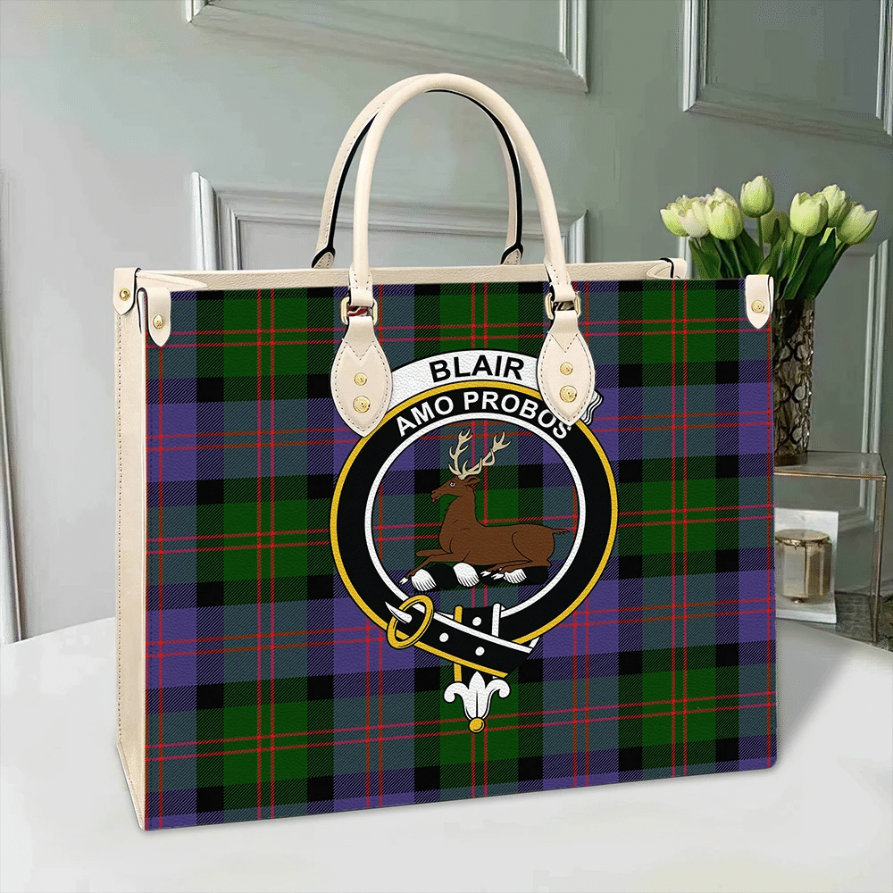 Blair Modern Tartan Crest Leather Bag