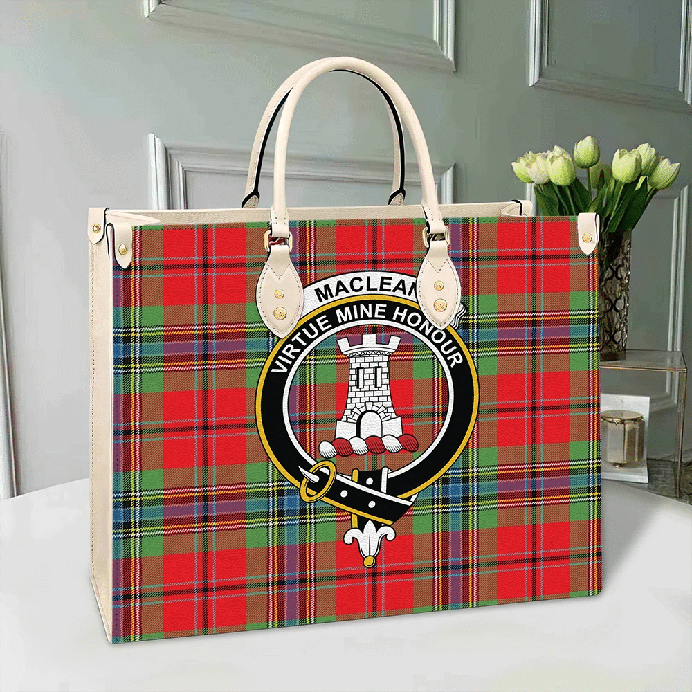 MacLean of Duart Modern Tartan Crest Leather Bag