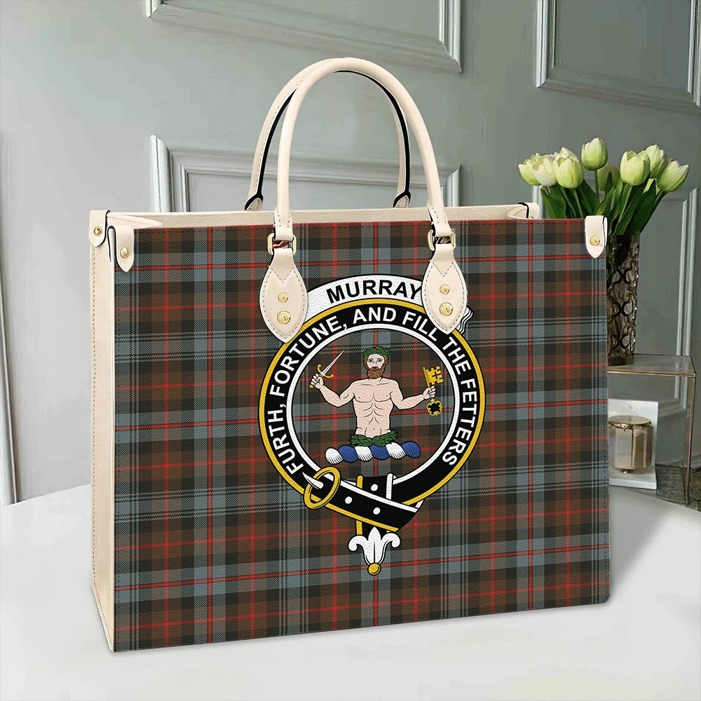 Murray of Atholl Weathered Tartan Crest Leather Bag