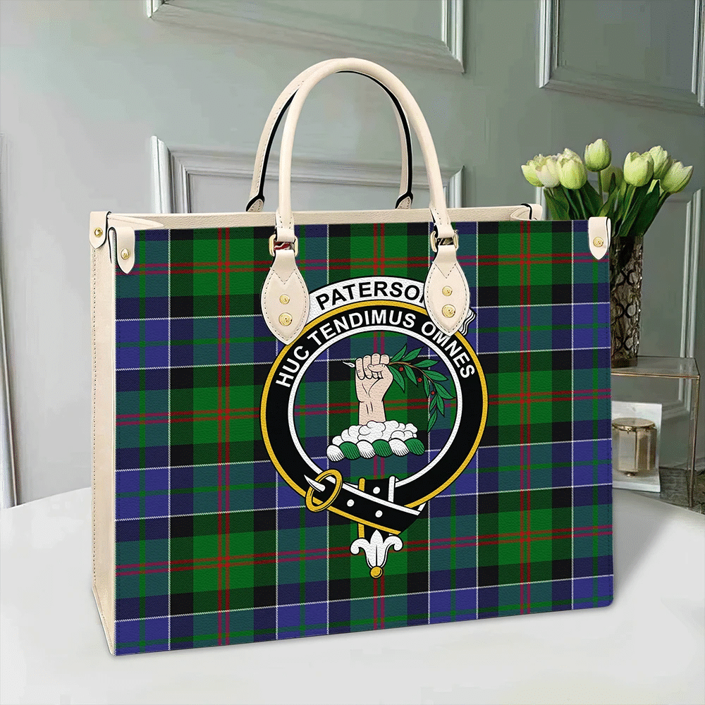 Paterson Tartan Crest Leather Bag