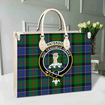 Paterson Tartan Crest Leather Bag