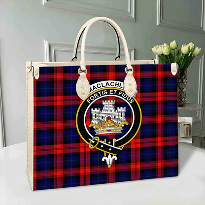 MacLachlan Modern Tartan Crest Leather Bag