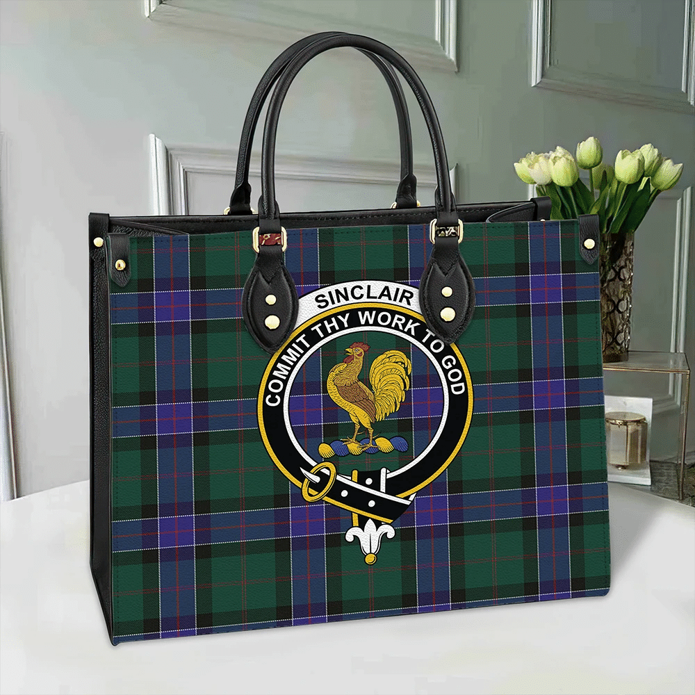 Sinclair Hunting Modern Tartan Crest Leather Bag