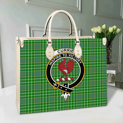 Currie Tartan Crest Leather Bag