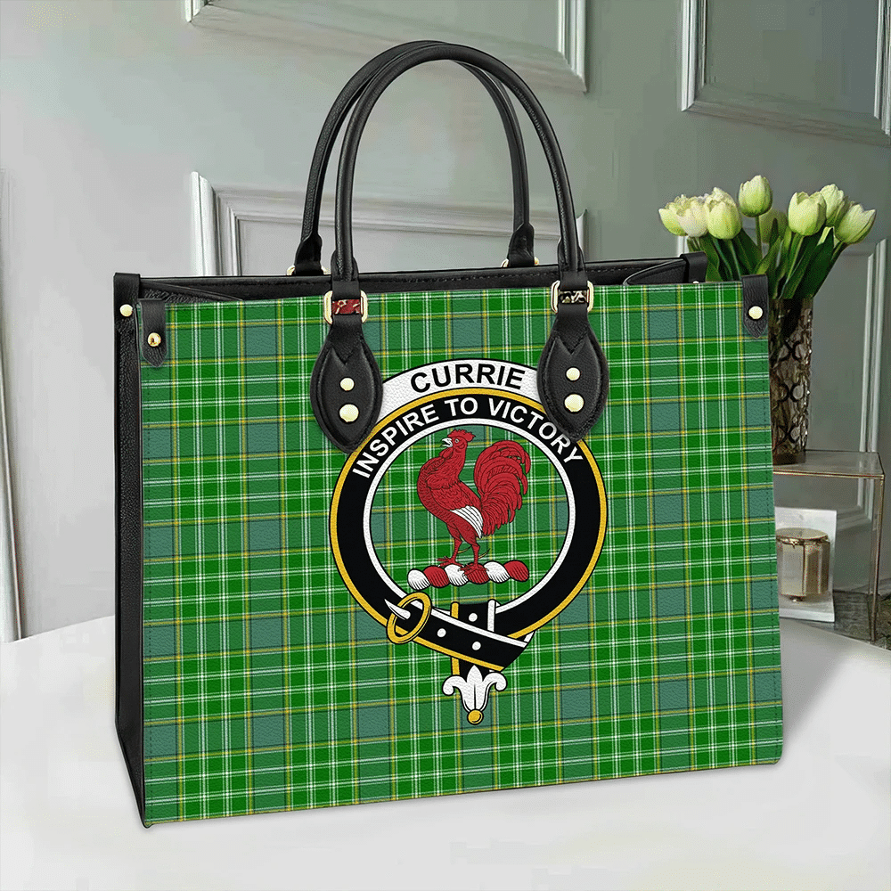 Currie Tartan Crest Leather Bag