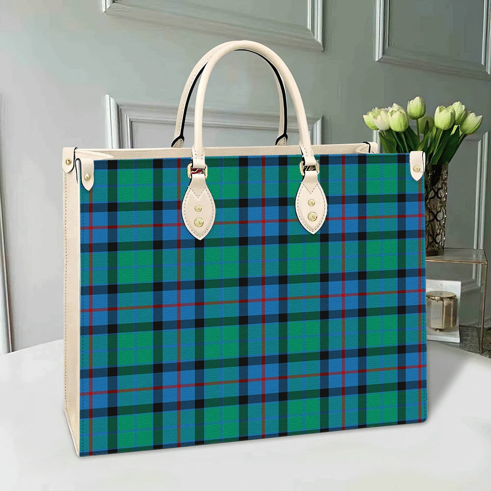 Flower Of Scotland Tartan Leather Bag