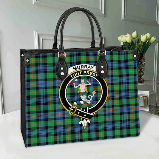 Murray of Atholl Ancient Tartan Crest Leather Bag