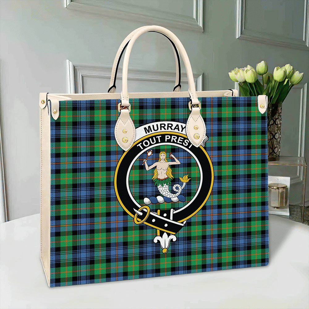 Murray of Atholl Ancient Tartan Crest Leather Bag