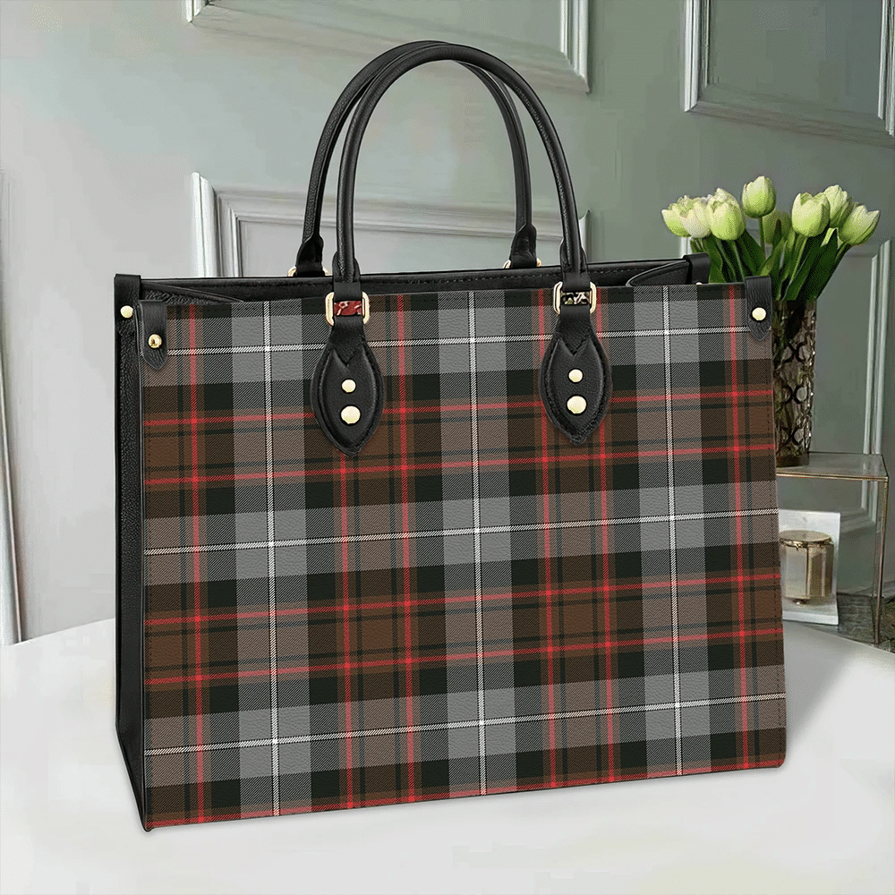 MacRae Hunting Weathered Tartan Leather Bag