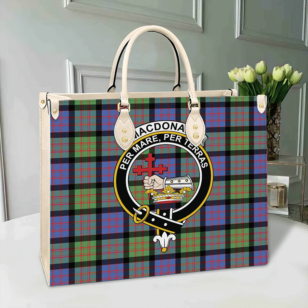 MacDonald Ancient Tartan Crest Leather Bag