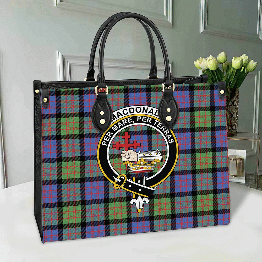 MacDonald Ancient Tartan Crest Leather Bag