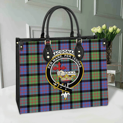 MacDonald Ancient Tartan Crest Leather Bag