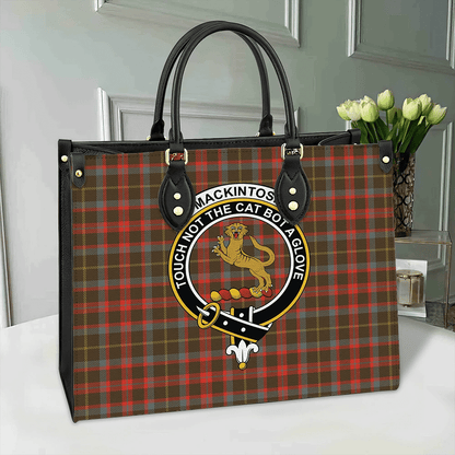 MacKintosh Hunting Weathered Tartan Crest Leather Bag