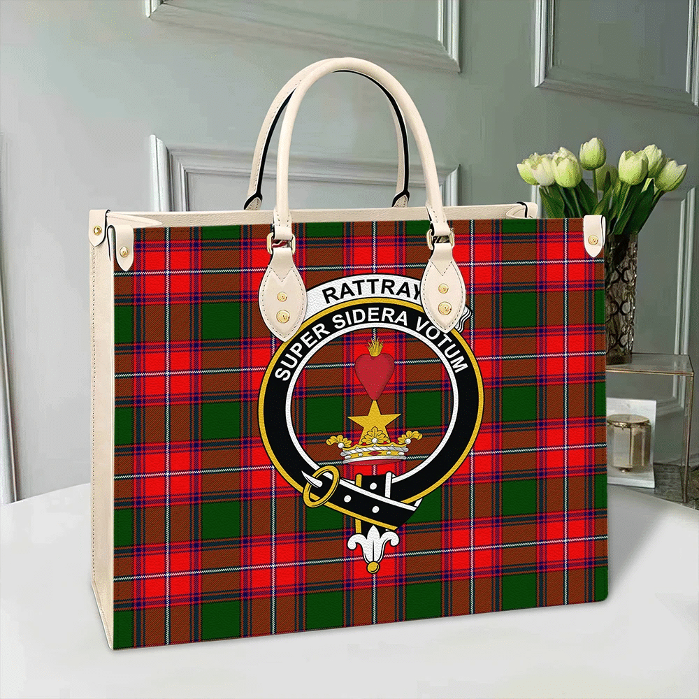 Rattray Modern Tartan Crest Leather Bag