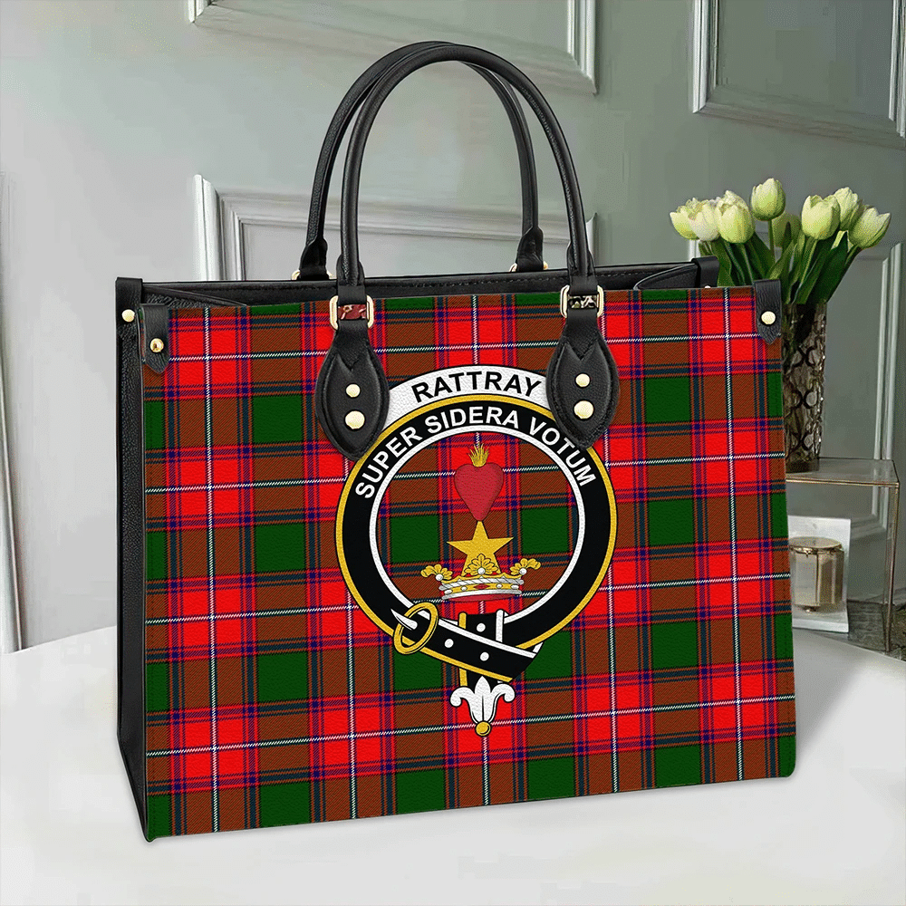 Rattray Modern Tartan Crest Leather Bag
